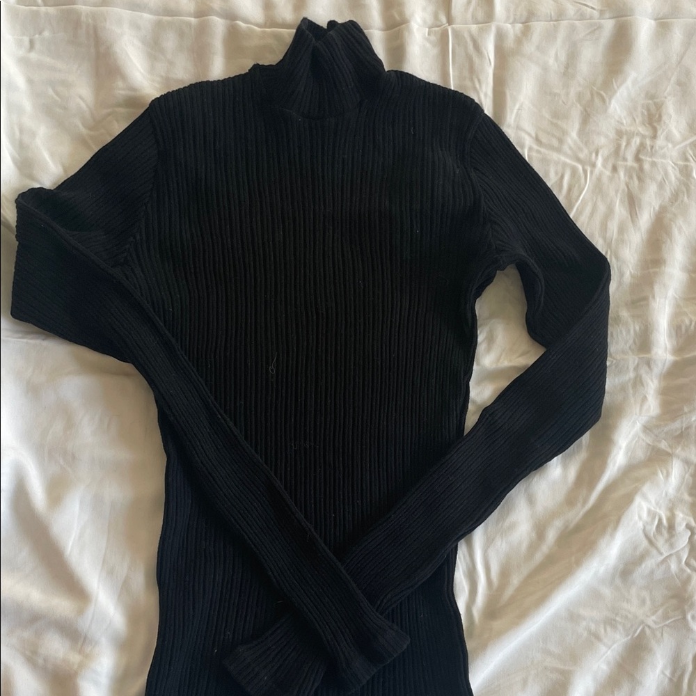 Brandy Melville Black Ribbed Turtleneck Sweater